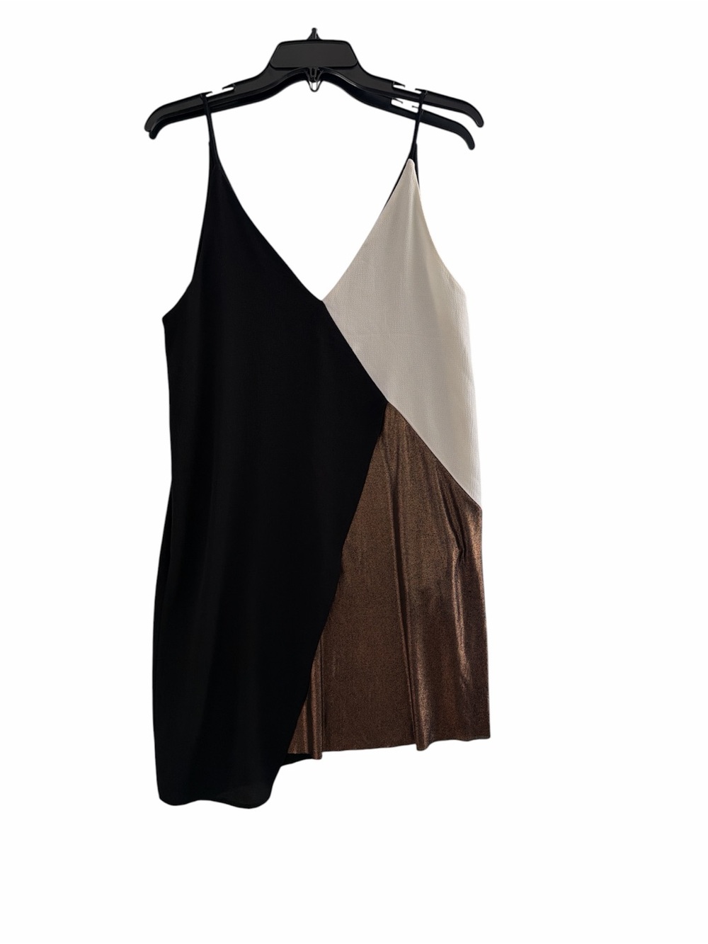 Zara Black Viscose Slip Top with Label Detail